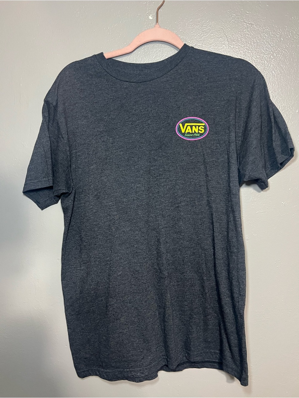 Vans T-shirt Mens Med Gray Double-Sided Skateboard Graphic Tee